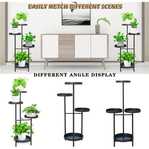 Tier Plant Stand Metal Indoor Outdoor Tall Corner Flower Pot Holder Planter Rack - Picture 4 of 6